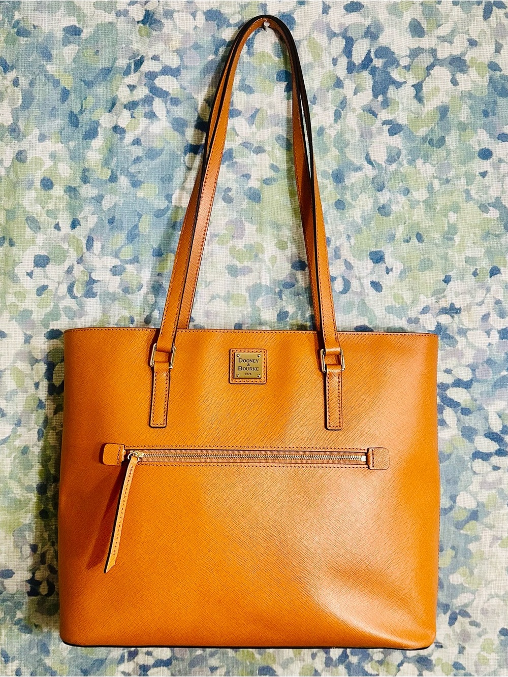 Dooney & Bourke Orange Saffiano Leather Small Lexington Shopper Tote